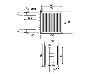 Водяной нагреватель Ecoclima Pro Vent ECT WH-T 400*400